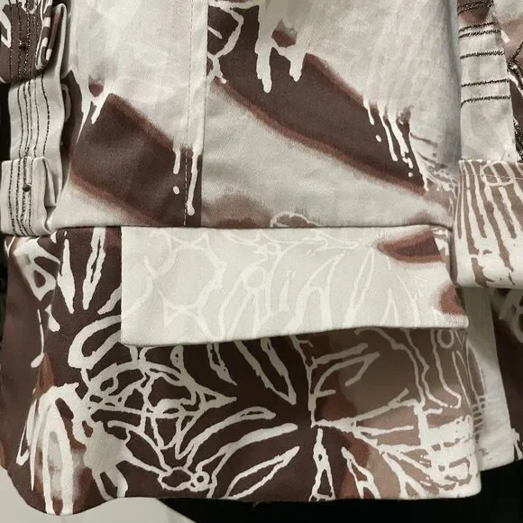 NWT Coldwater Creek Open Front Blazer Beaded Sequin Cotton Jacket Ruffle Sz 12P‎ - Picture 11 of 11